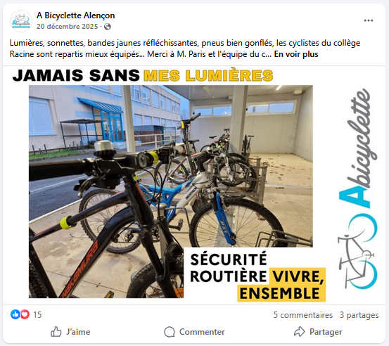 Prévention : A Bicyclette dans les collèges et lycées d&rsquo;Alençon